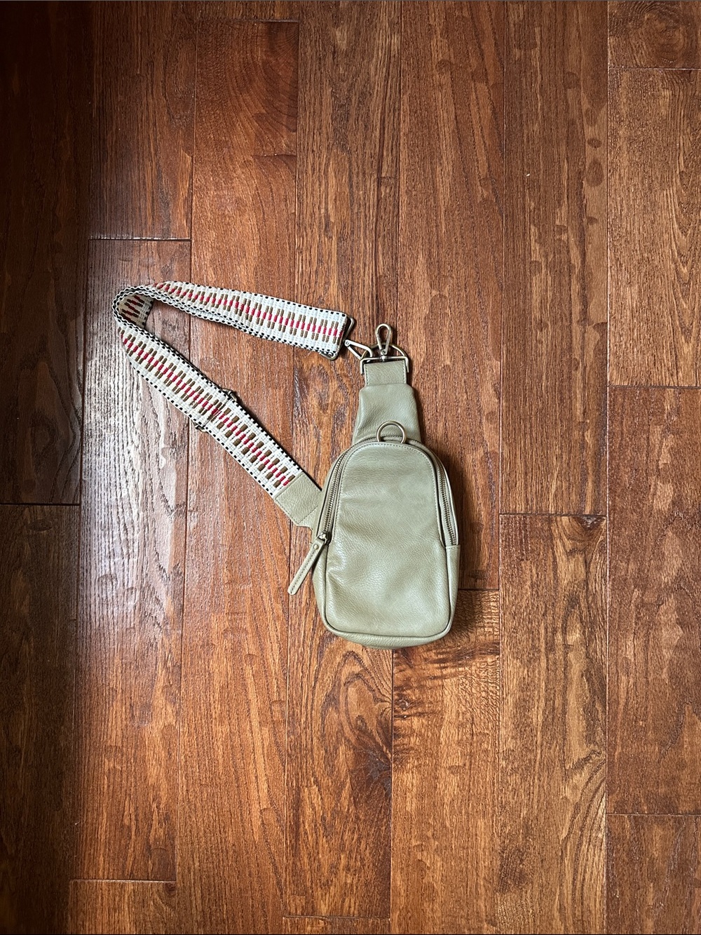 Urban Originals Olive Green Crossbody with Woven Accent Strap